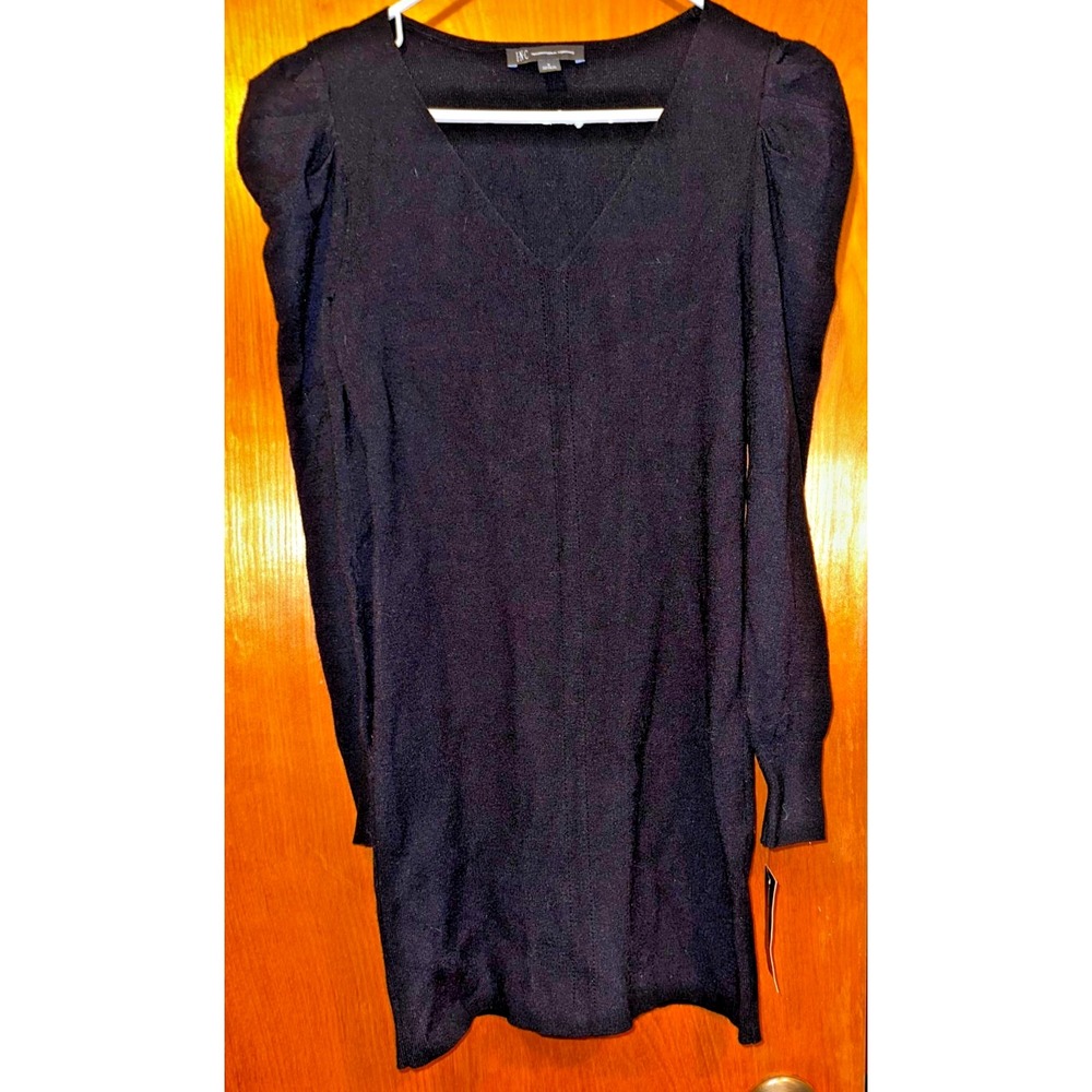 INC International Concepts Womens Core Collection V Neck Black Knit Dress Small